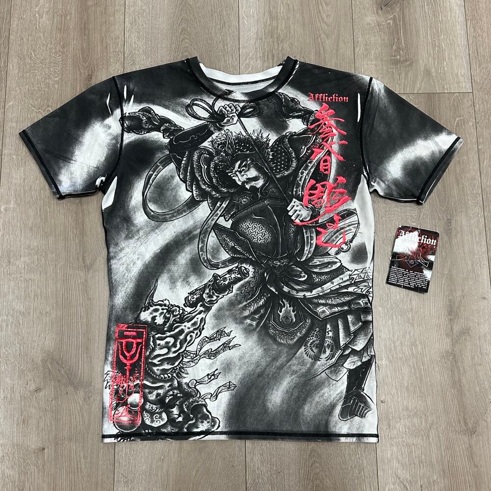 Affliction Athletics Heroes & Demons Japanese tattoo Tee T Shirt size XL B23